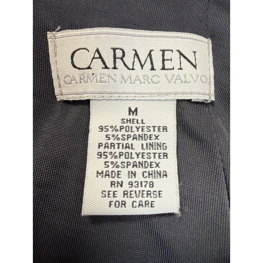 Carmen Carmen Marc Valvo Maxi Dress Sleeveless Dark Gray Keyhole MEDIUM - Picture 9 of 9